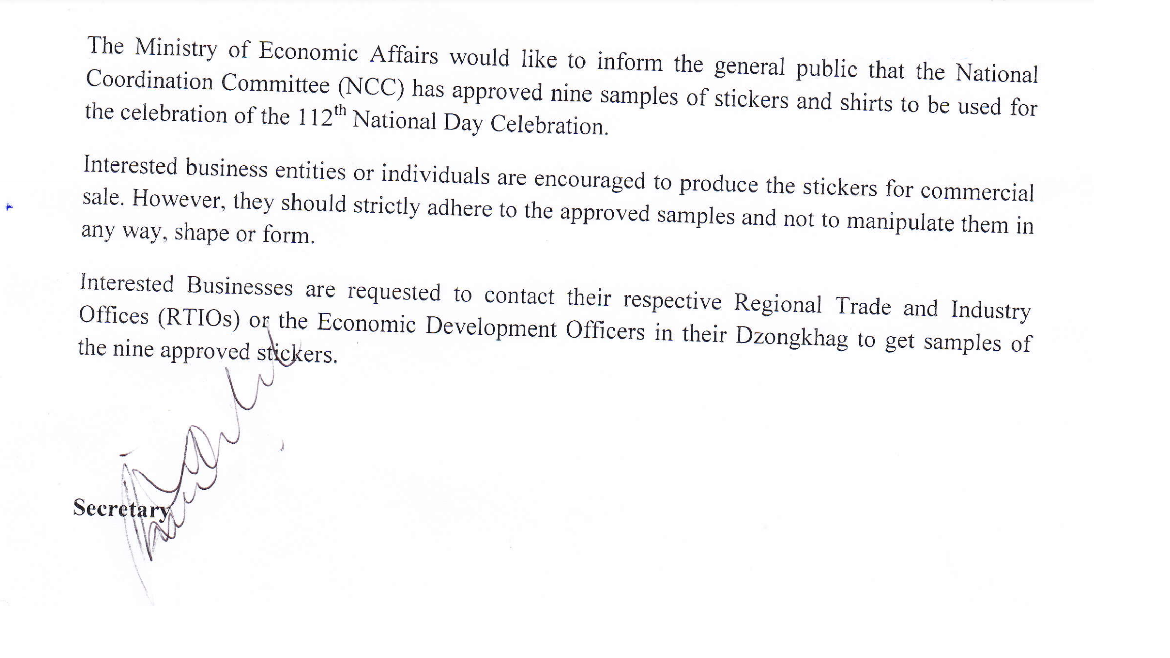 General Announcement